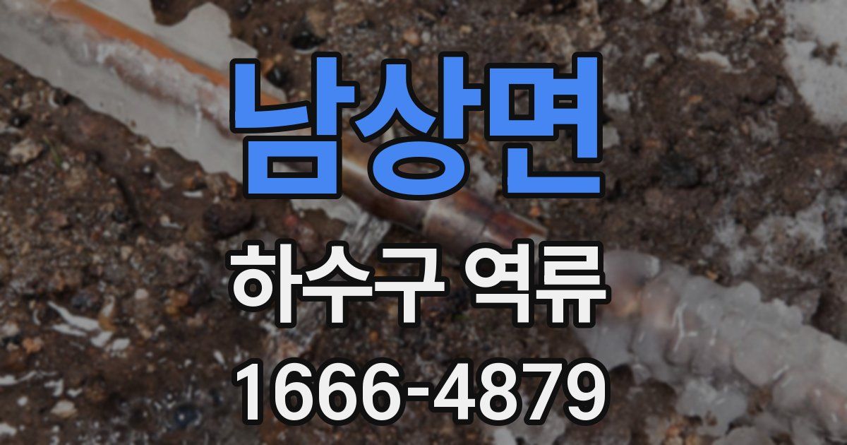 남상면 하수구 역류