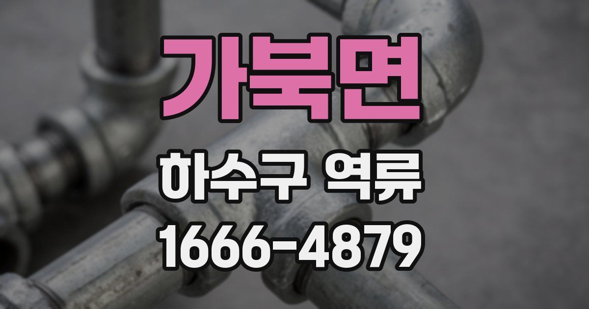 가북면 하수구 역류
