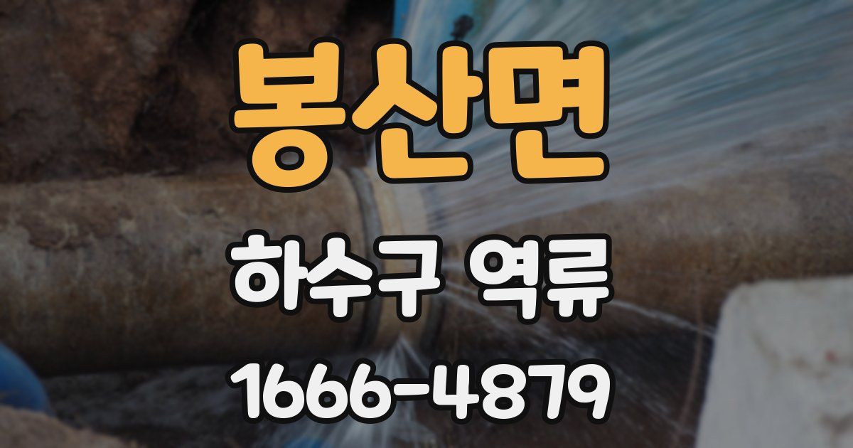 봉산면 하수구 역류
