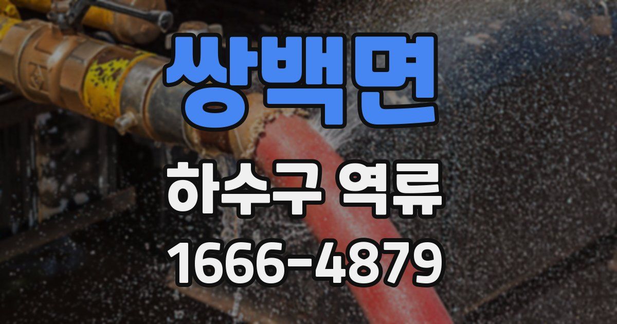 쌍백면 하수구 역류