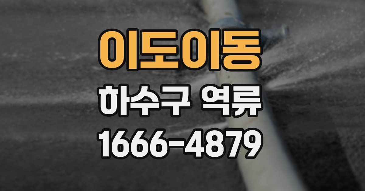 이도이동 하수구 역류