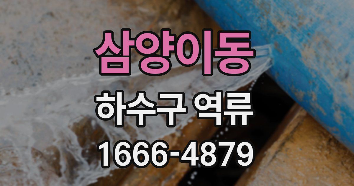 삼양이동 하수구 역류