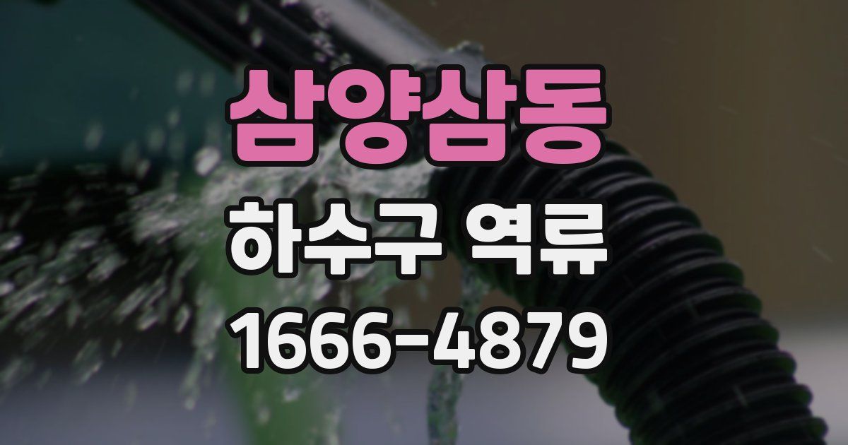 삼양삼동 하수구 역류
