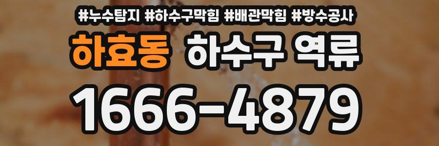 하효동 하수구 역류