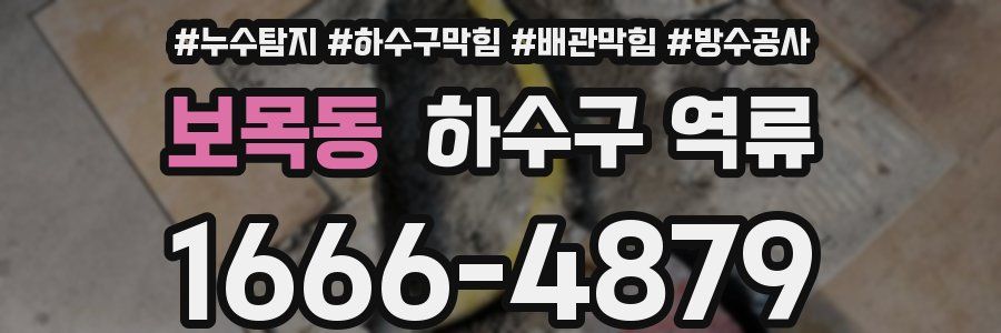 보목동 하수구 역류