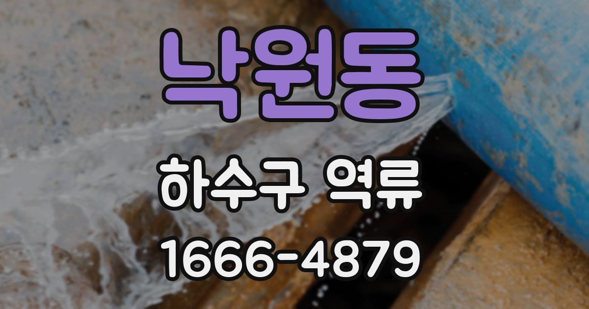 낙원동 하수구 역류