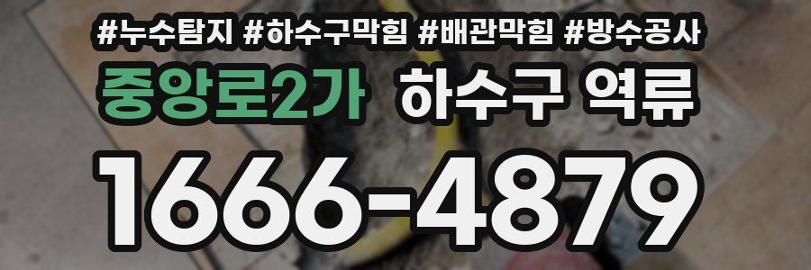 중앙로2가 하수구 역류