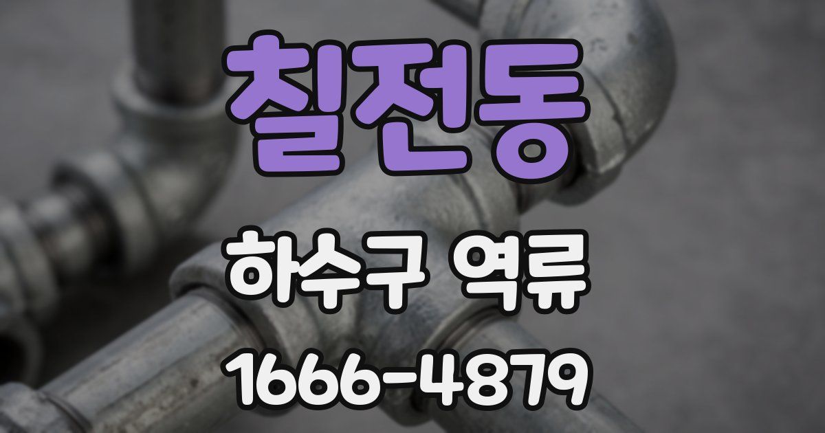 칠전동 하수구 역류