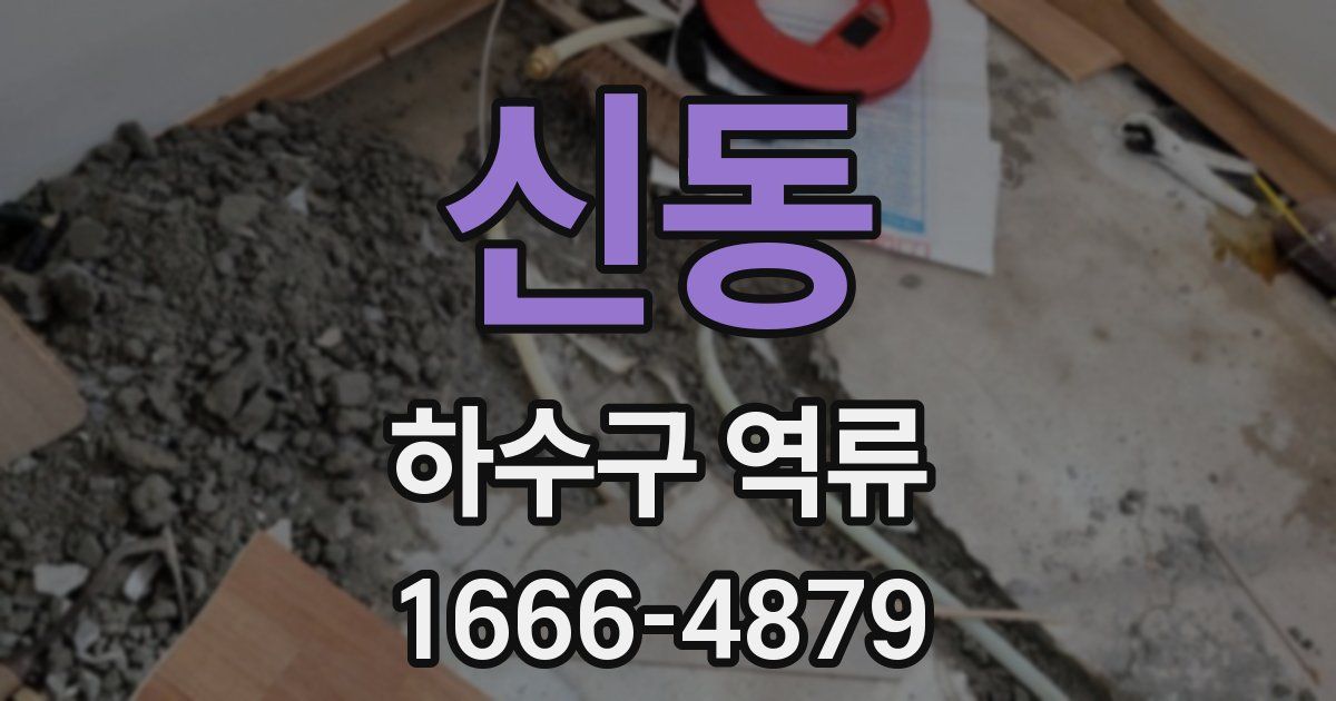 신동 하수구 역류