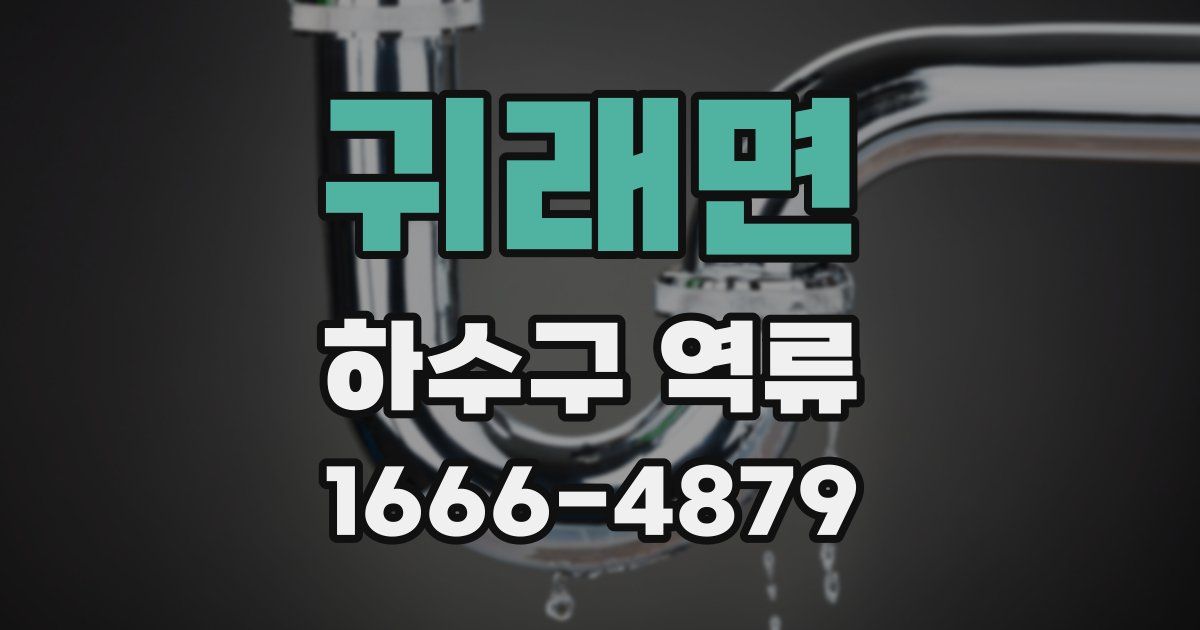 귀래면 하수구 역류