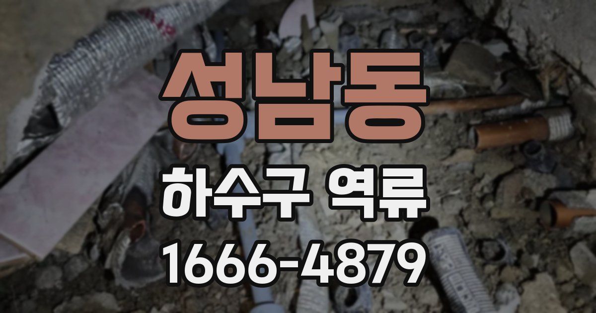 성남동 하수구 역류