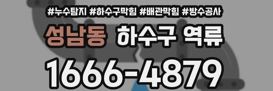 성남동 하수구 역류