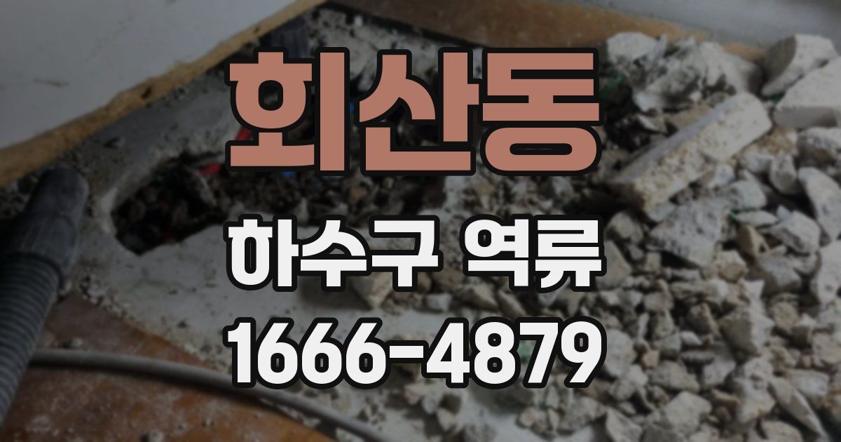 회산동 하수구 역류