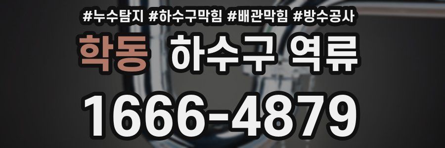 학동 하수구 역류
