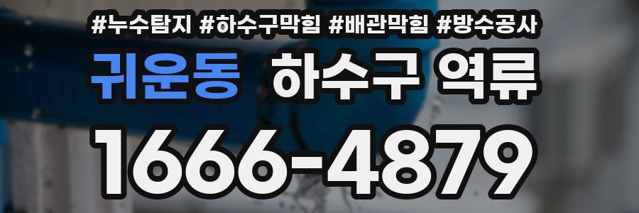 귀운동 하수구 역류