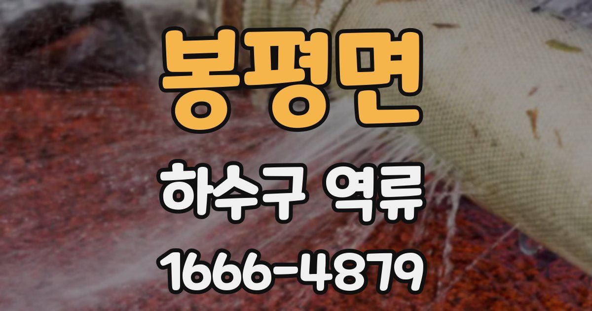 봉평면 하수구 역류