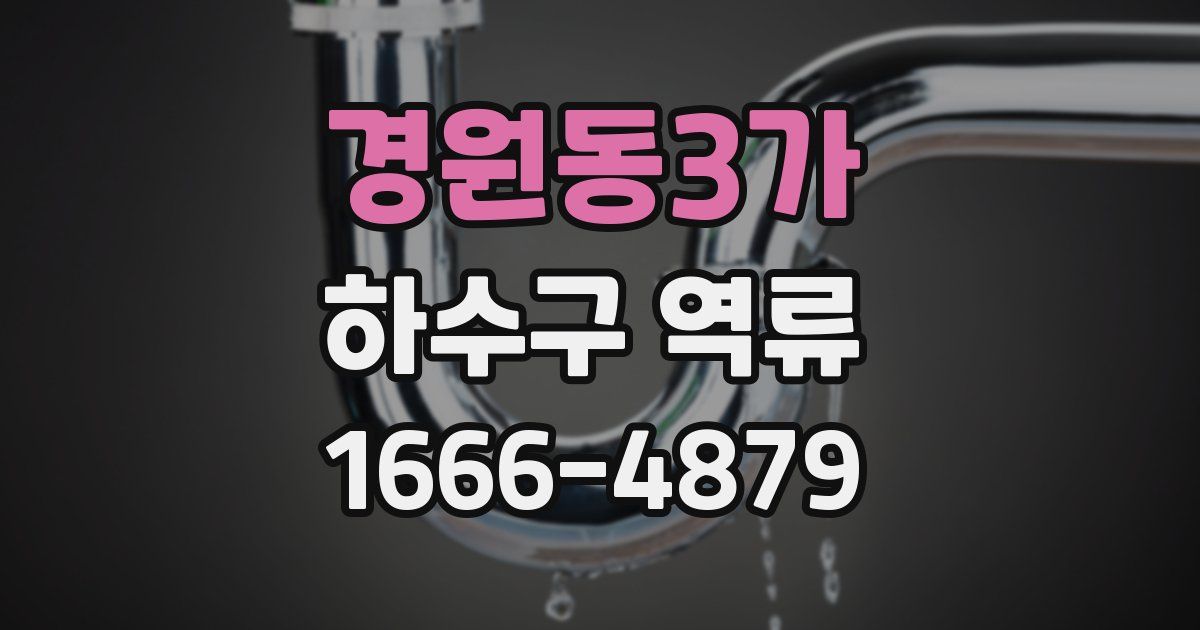 경원동3가 하수구 역류