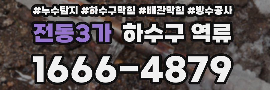 전동3가 하수구 역류