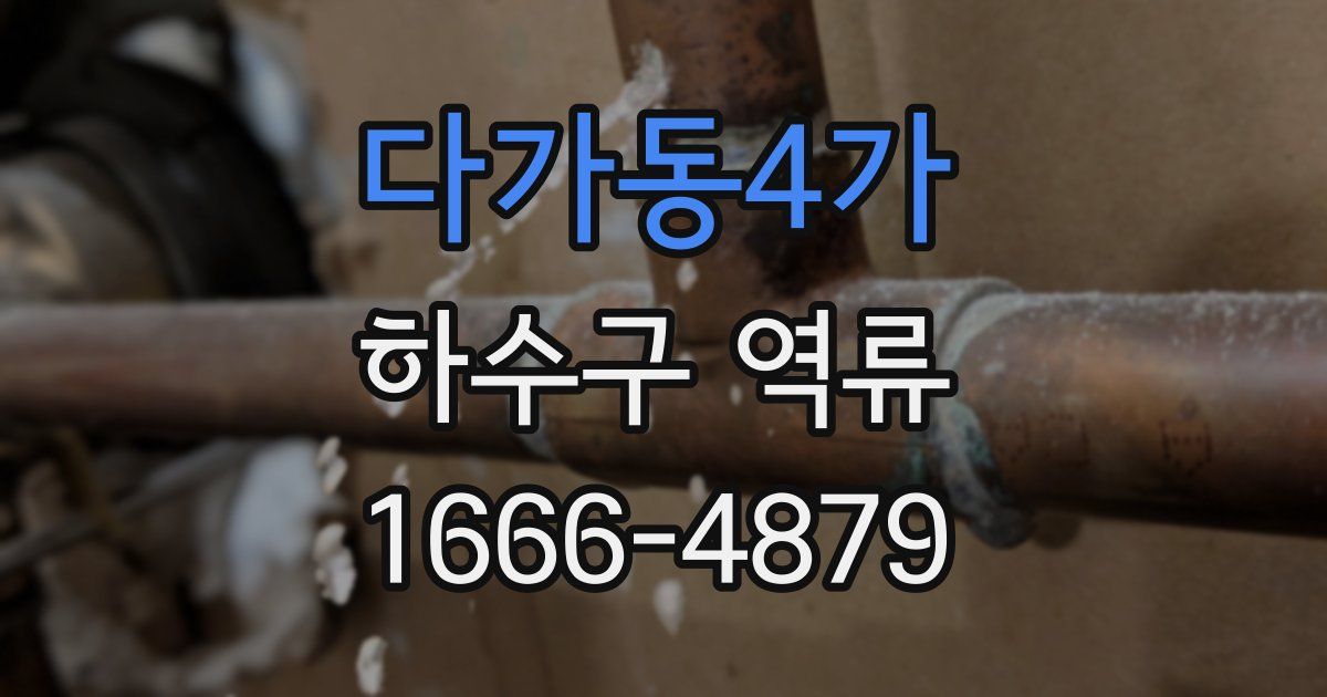 다가동4가 하수구 역류