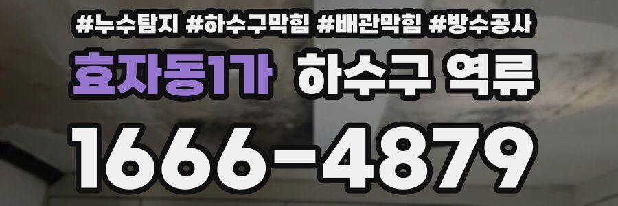 효자동1가 하수구 역류