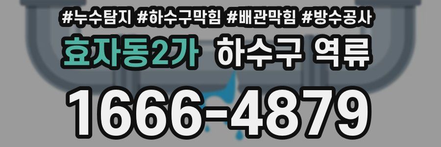 효자동2가 하수구 역류