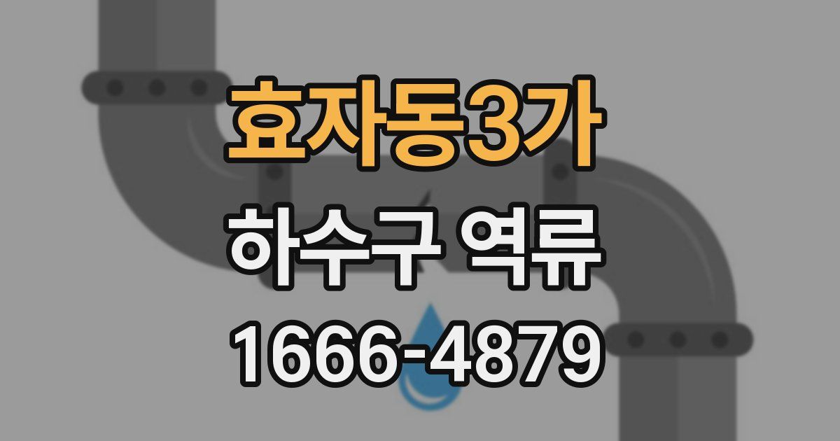 효자동3가 하수구 역류