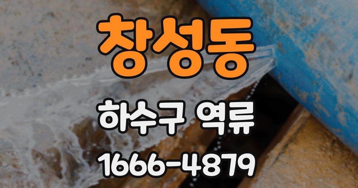 창성동 하수구 역류