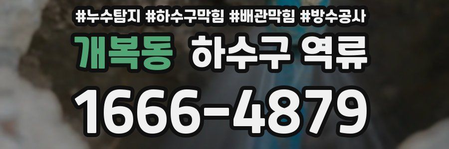 개복동 하수구 역류