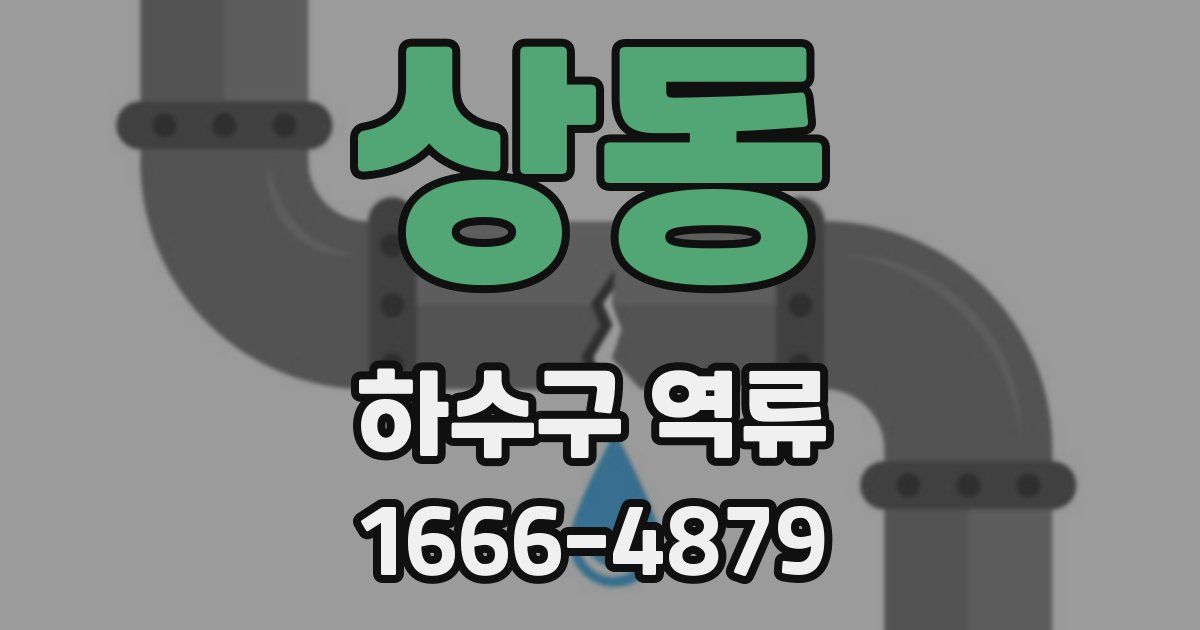 상동 하수구 역류