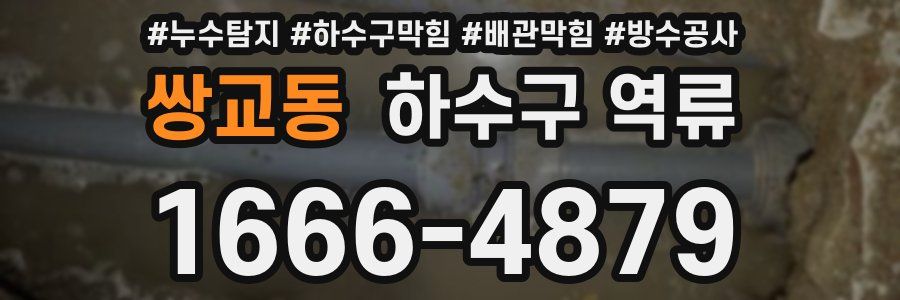 쌍교동 하수구 역류