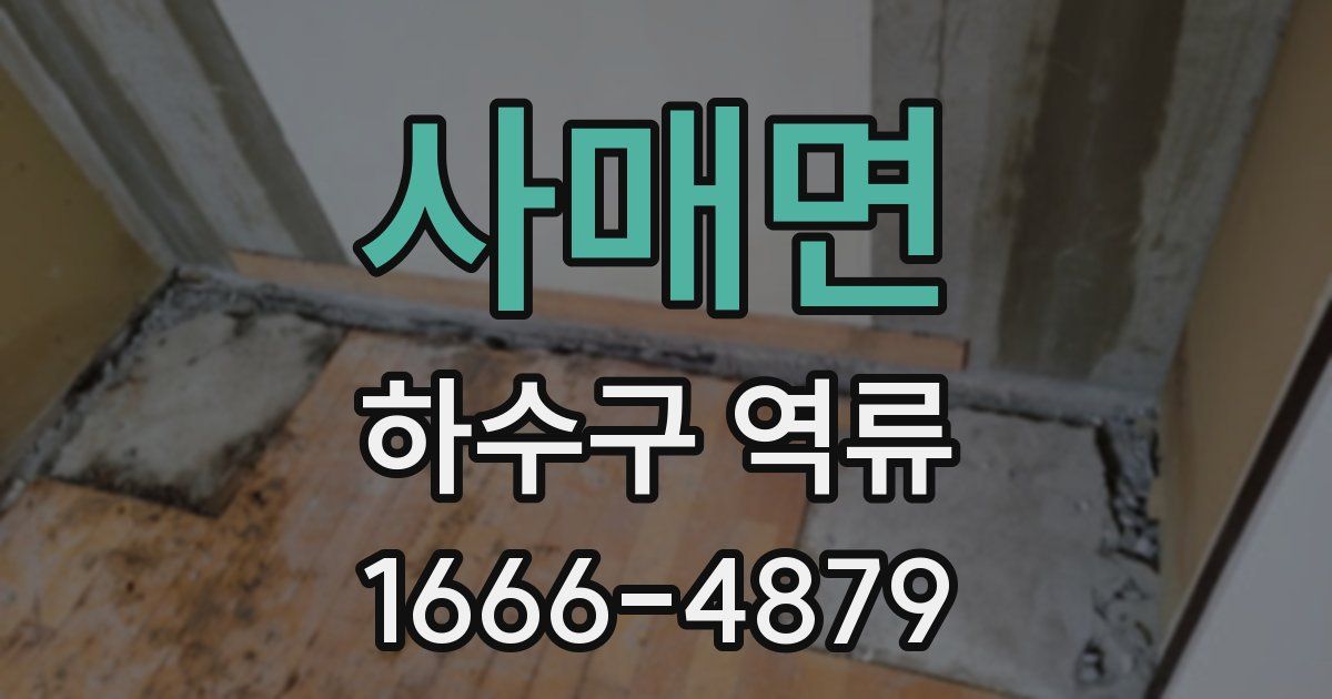 사매면 하수구 역류