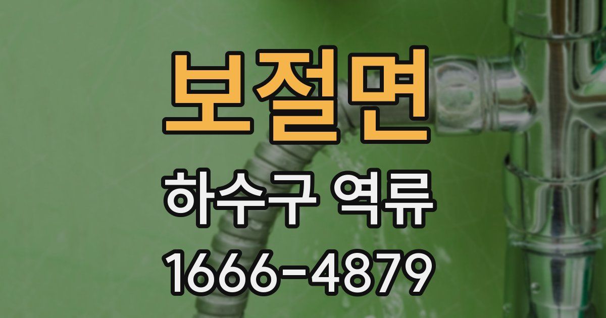 보절면 하수구 역류