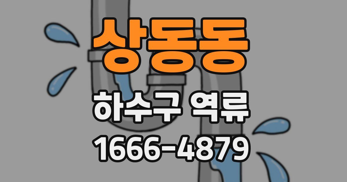 상동동 하수구 역류