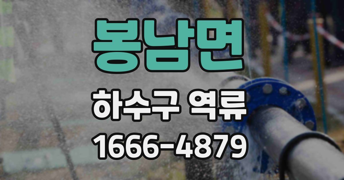 봉남면 하수구 역류