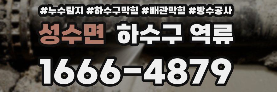 성수면 하수구 역류