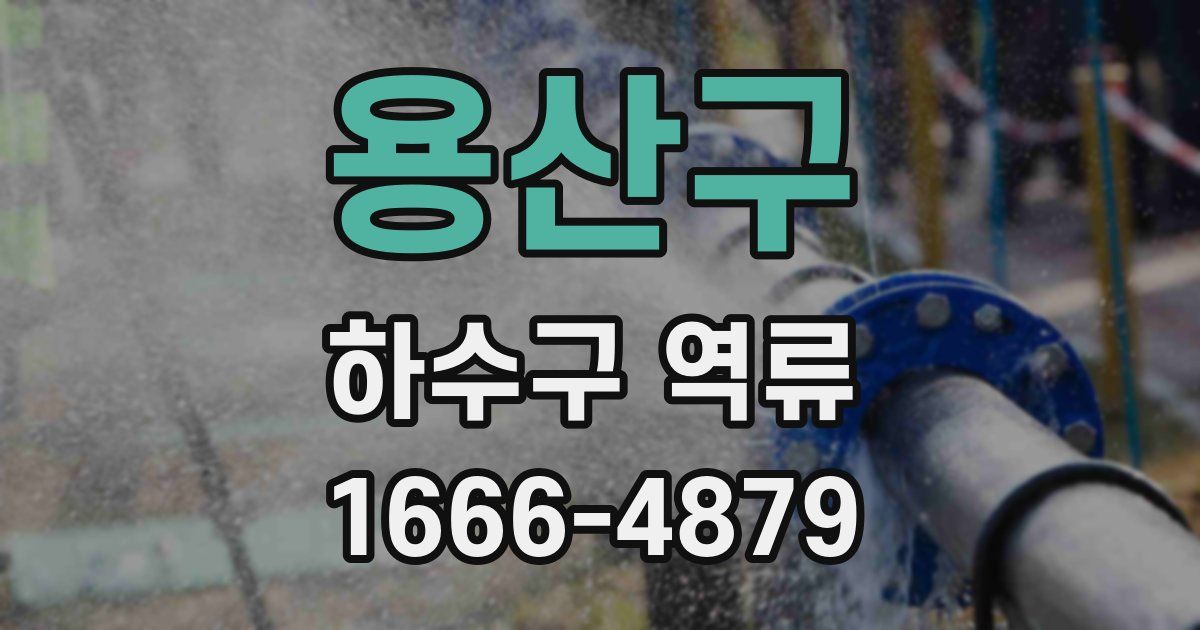 용산구 하수구 역류