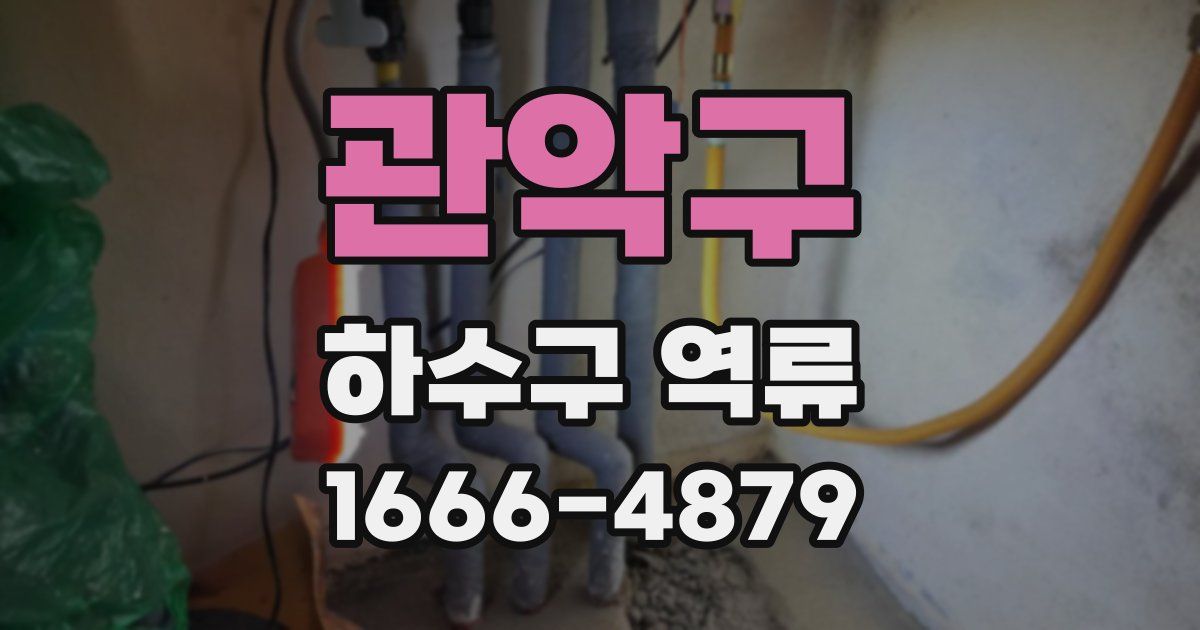 관악구 하수구 역류