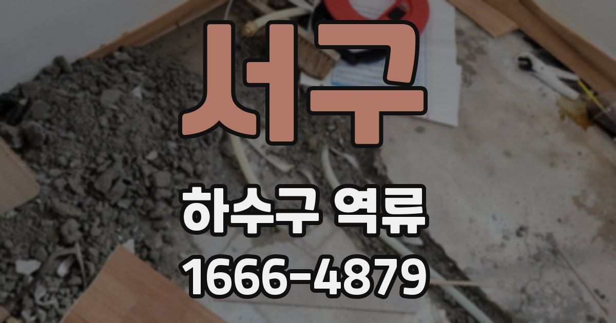 서구 하수구 역류