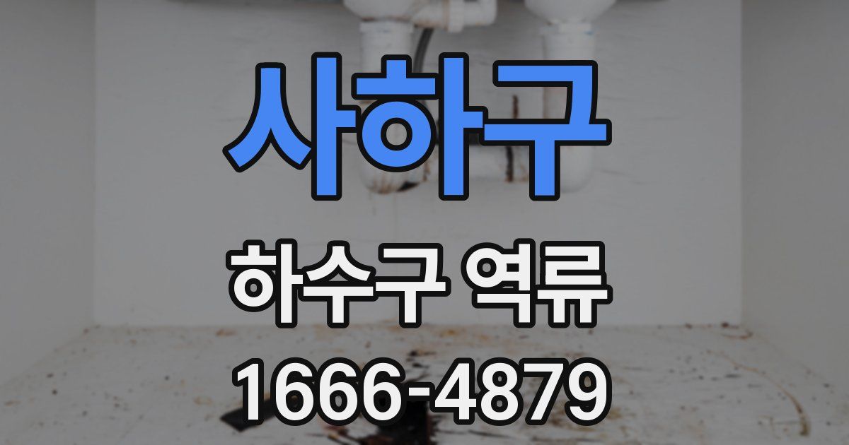 사하구 하수구 역류
