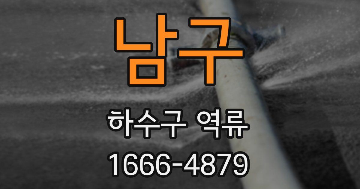 남구 하수구 역류