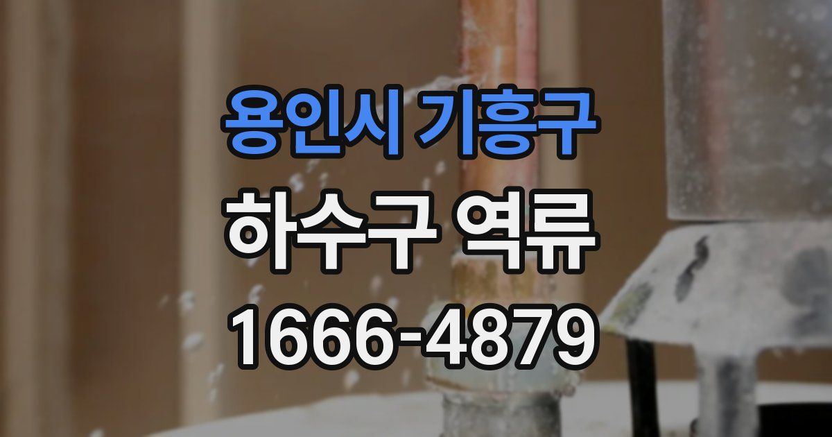 용인시 기흥구 하수구 역류