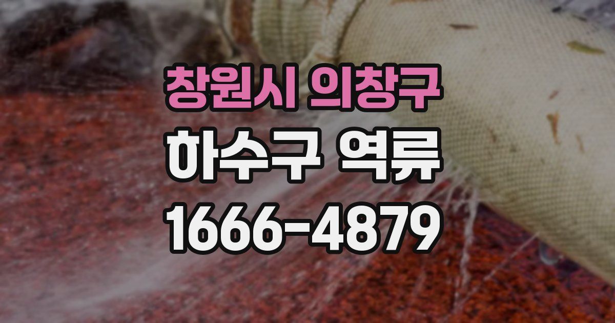 창원시 의창구 하수구 역류