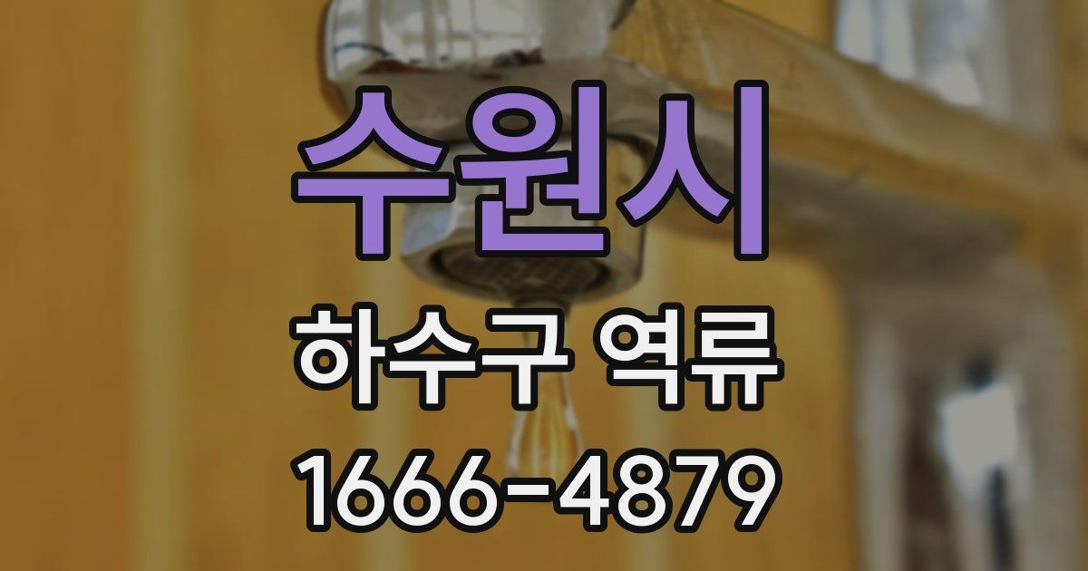 수원시 하수구 역류