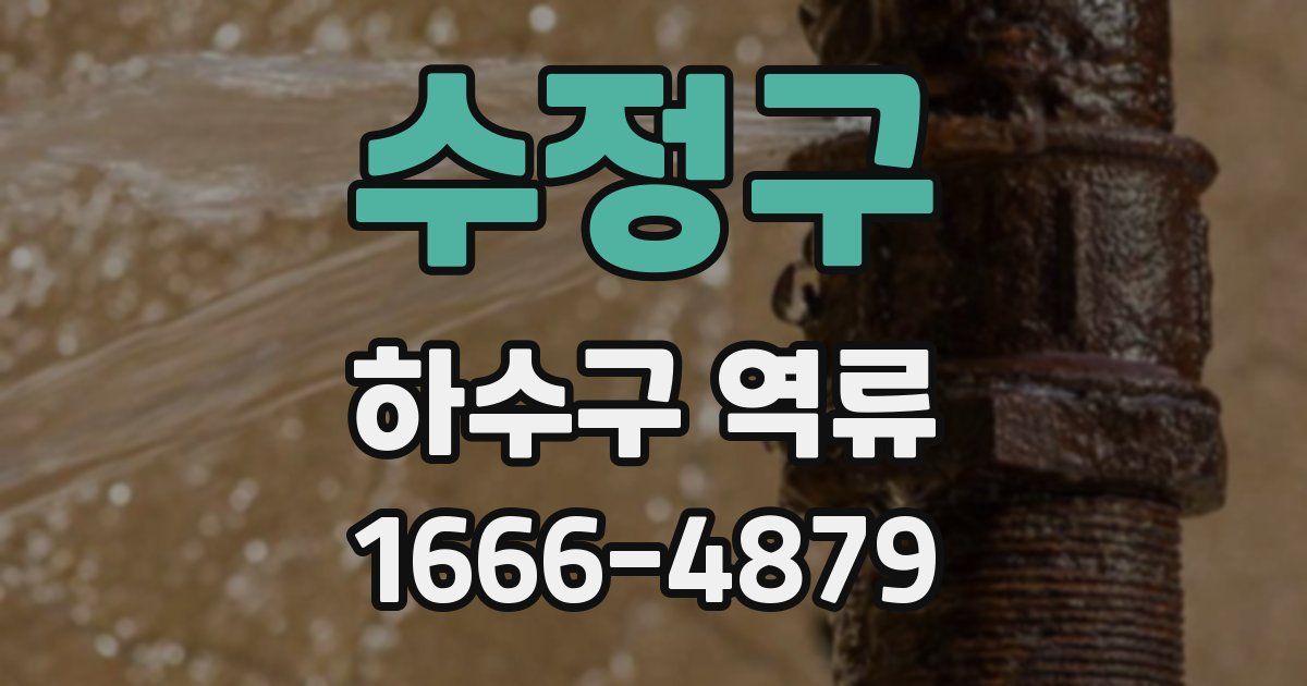 수정구 하수구 역류