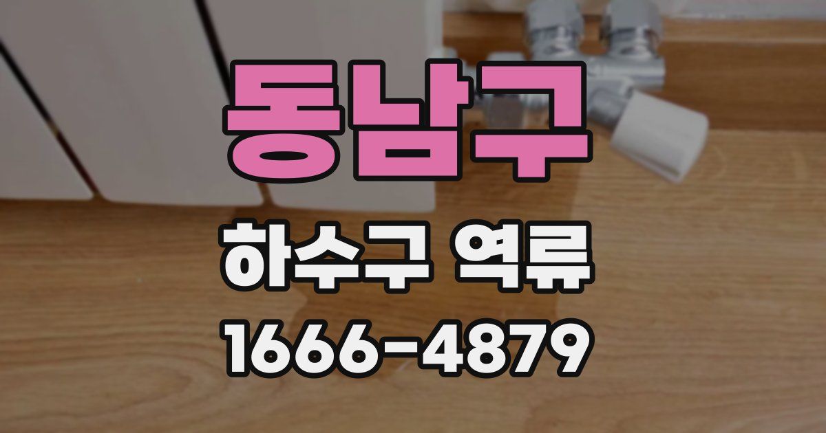 동남구 하수구 역류