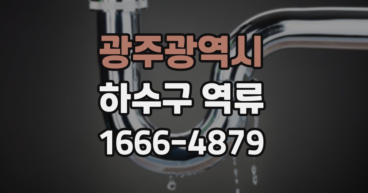 광주광역시 하수구 역류