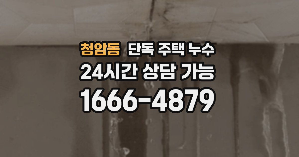 청암동 단독 주택 누수