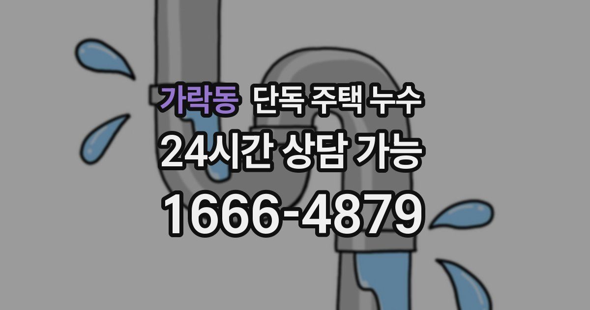가락동 단독 주택 누수