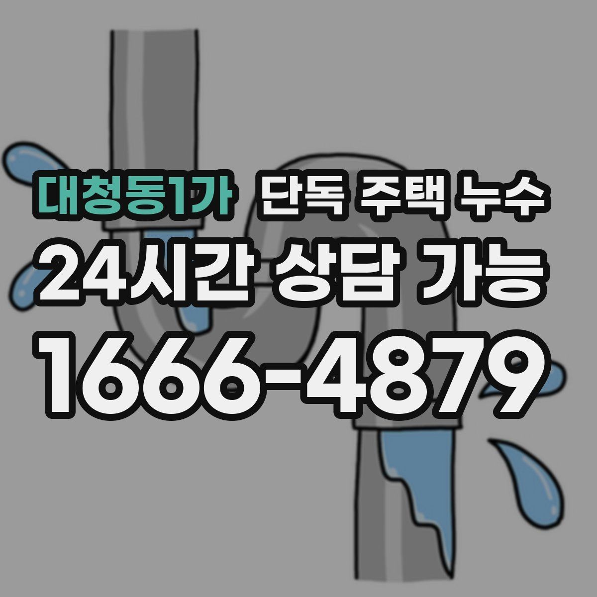 대청동1가 단독 주택 누수 우수관 주변에서 물자국이 생길 때