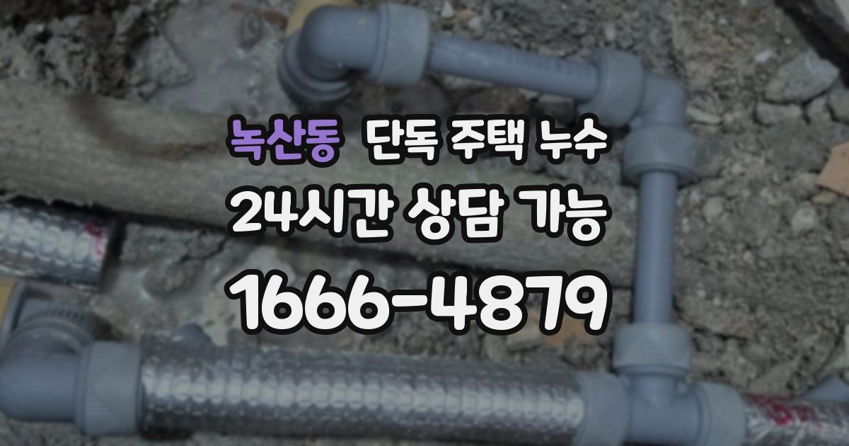 녹산동 단독 주택 누수